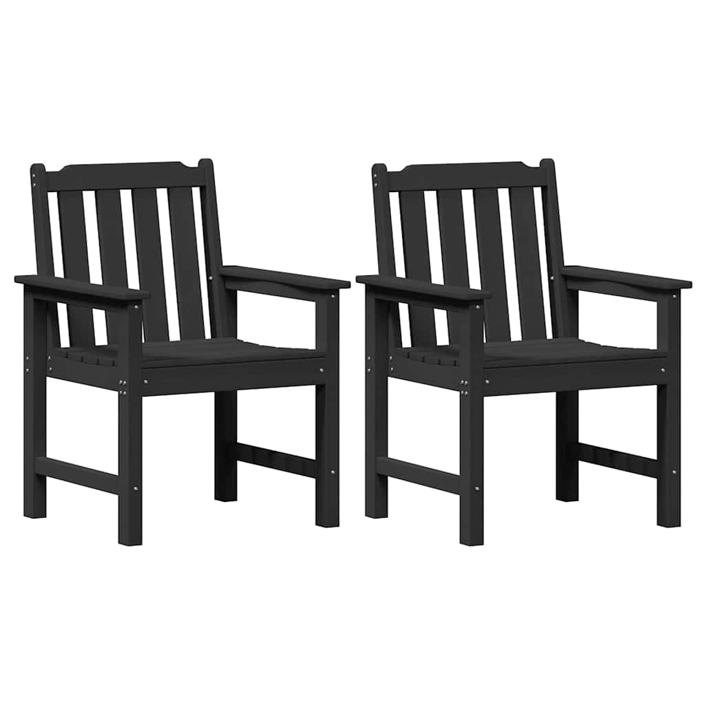 Cadeira de Jantar de Jardim 2 pcs Preto 65.5 x 59 x 88cm HDPE