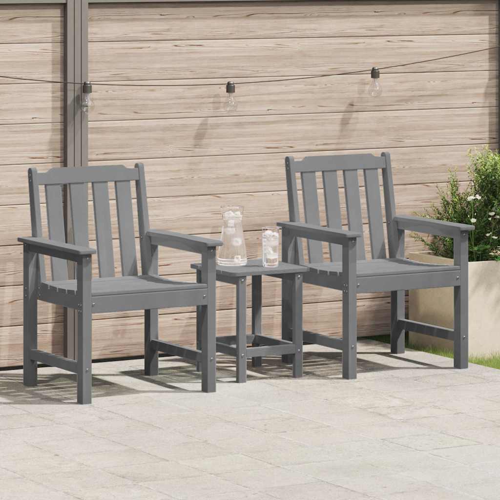 Cadeira de Jantar de Jardim com almofada 2 pcs Cinzento-claro