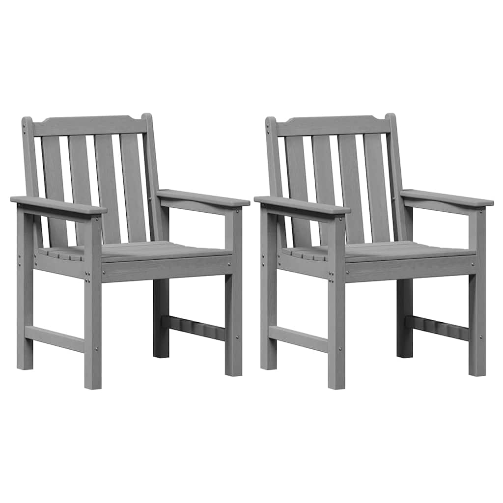 Cadeira de Jantar de Jardim com almofada 2 pcs Cinzento-claro