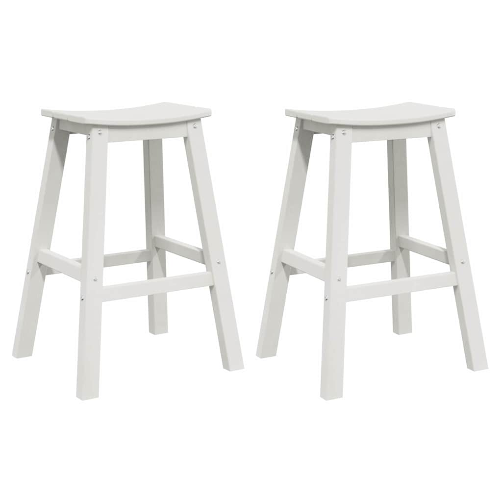 Banco de bar 2 pcs Branco 52 x 43 x 73.5cm HDPE