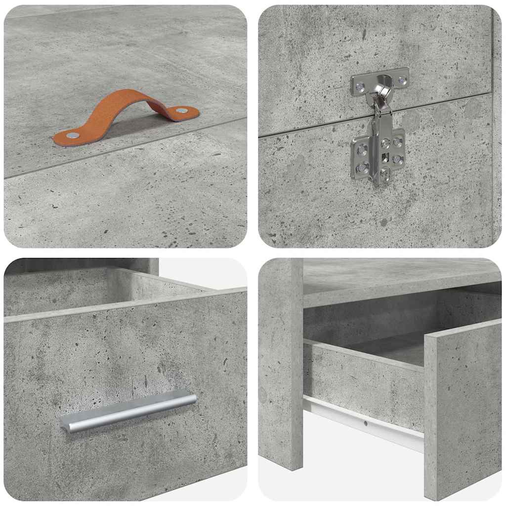 Estrado de cama com arrumação com gaveta Cinzento 135 x 190 cm