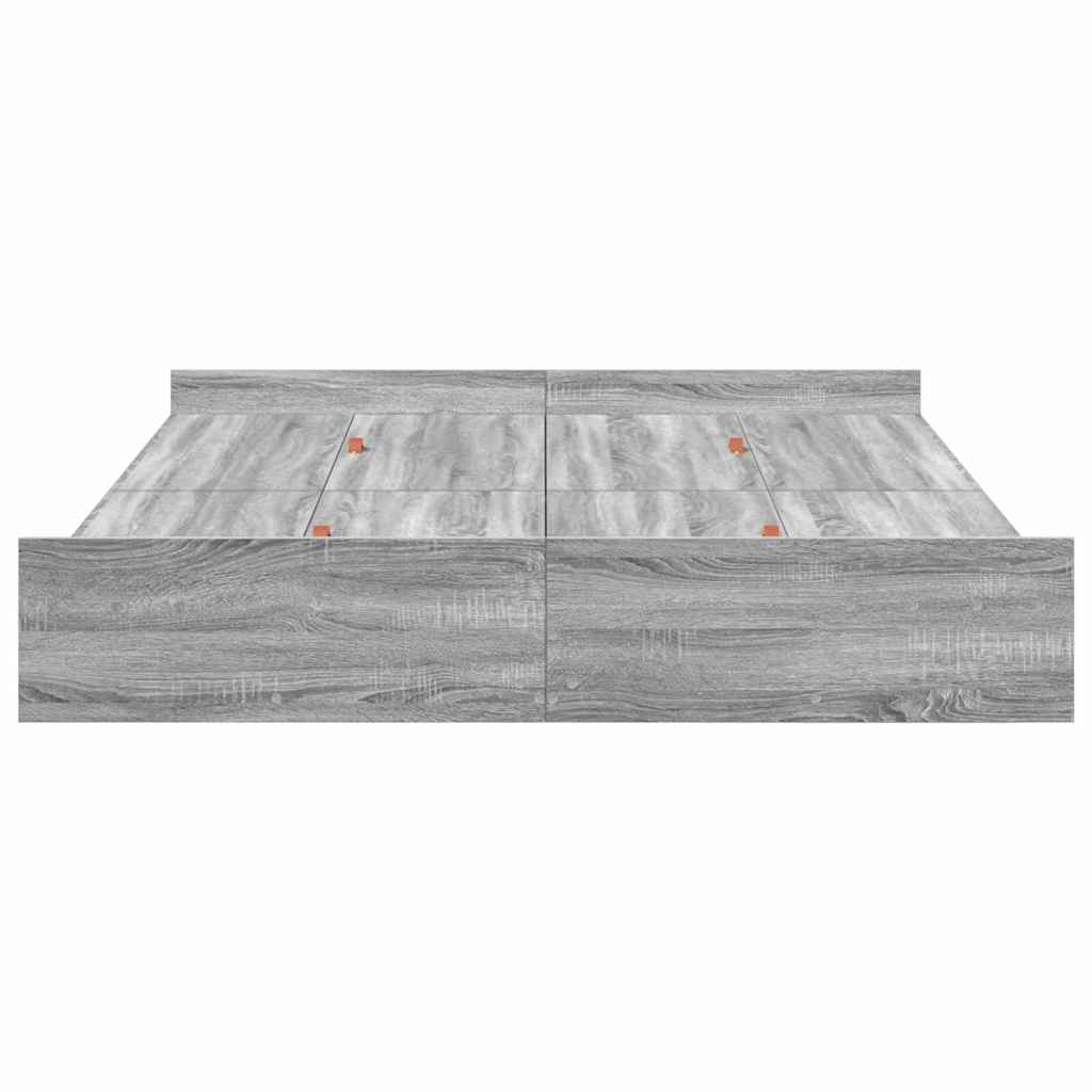 Estrutura de cama com arrumação Sonoma cinzento 135 x 190 cm