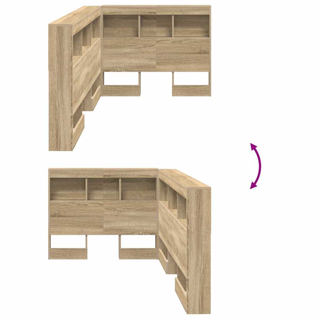 Cabeceira de armazenamento com cabeceira Carvalho sonoma 100 cm