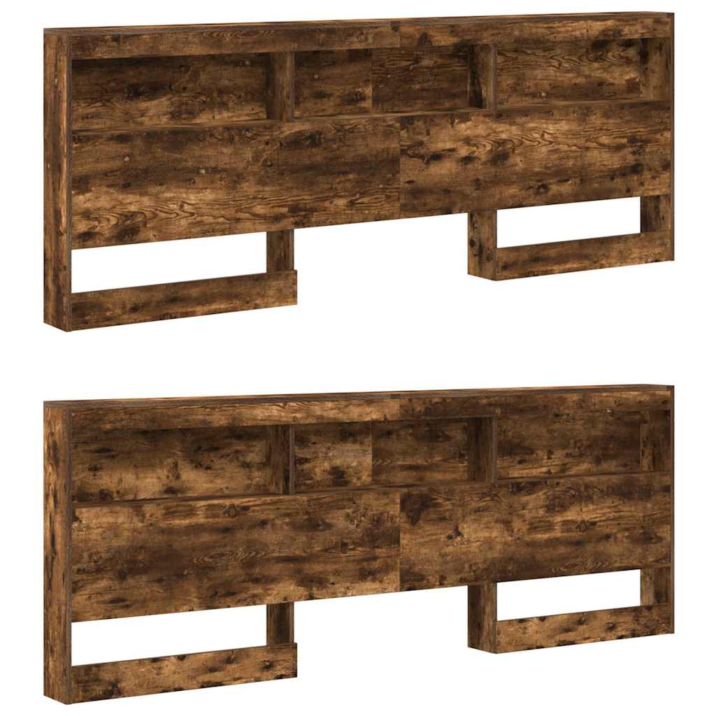 Cabeceira de armazenamento com cabeceira Carvalho fumado 200 cm