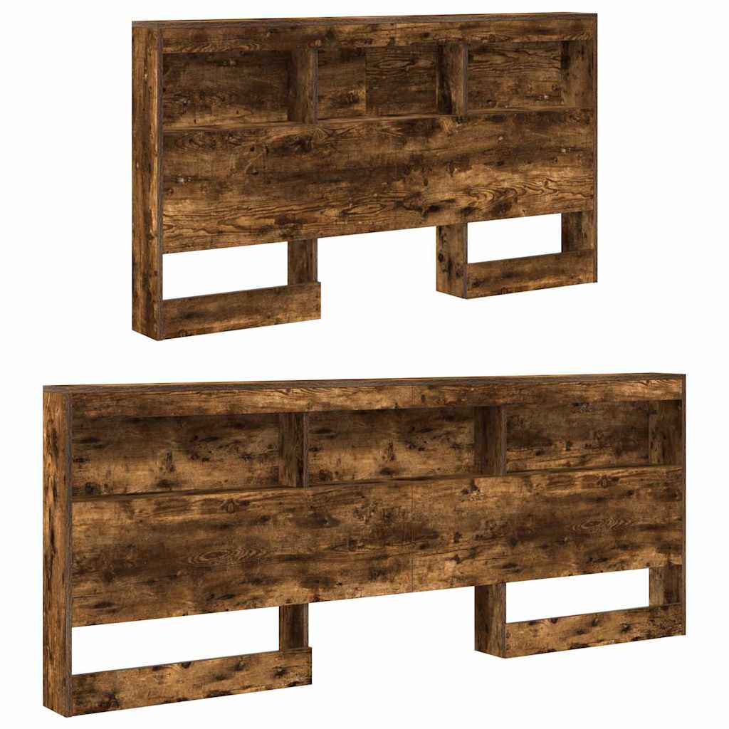 Cabeceira de armazenamento com cabeceira Carvalho fumado 150 cm