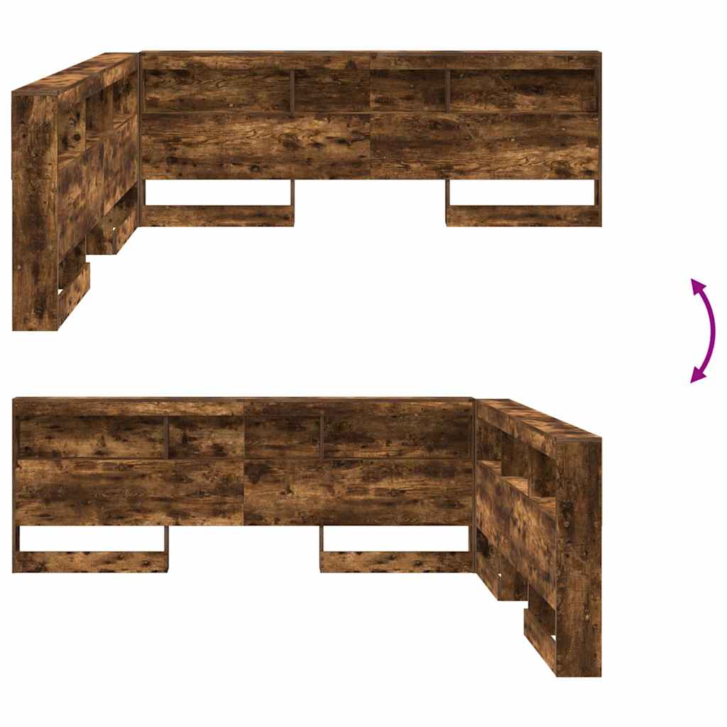 Cabeceira de armazenamento com cabeceira Carvalho fumado 180 cm