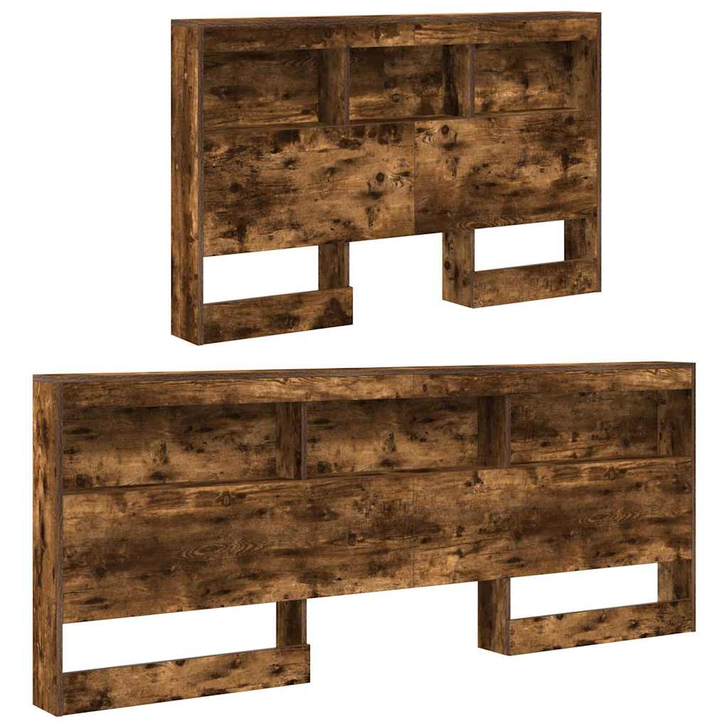 Cabeceira de armazenamento com cabeceira Carvalho fumado 120 cm