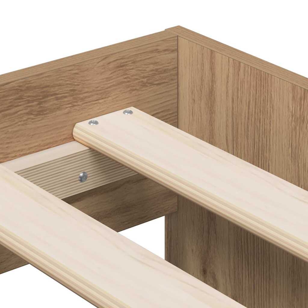 Estrado de cama com arrumação carvalho artisiano