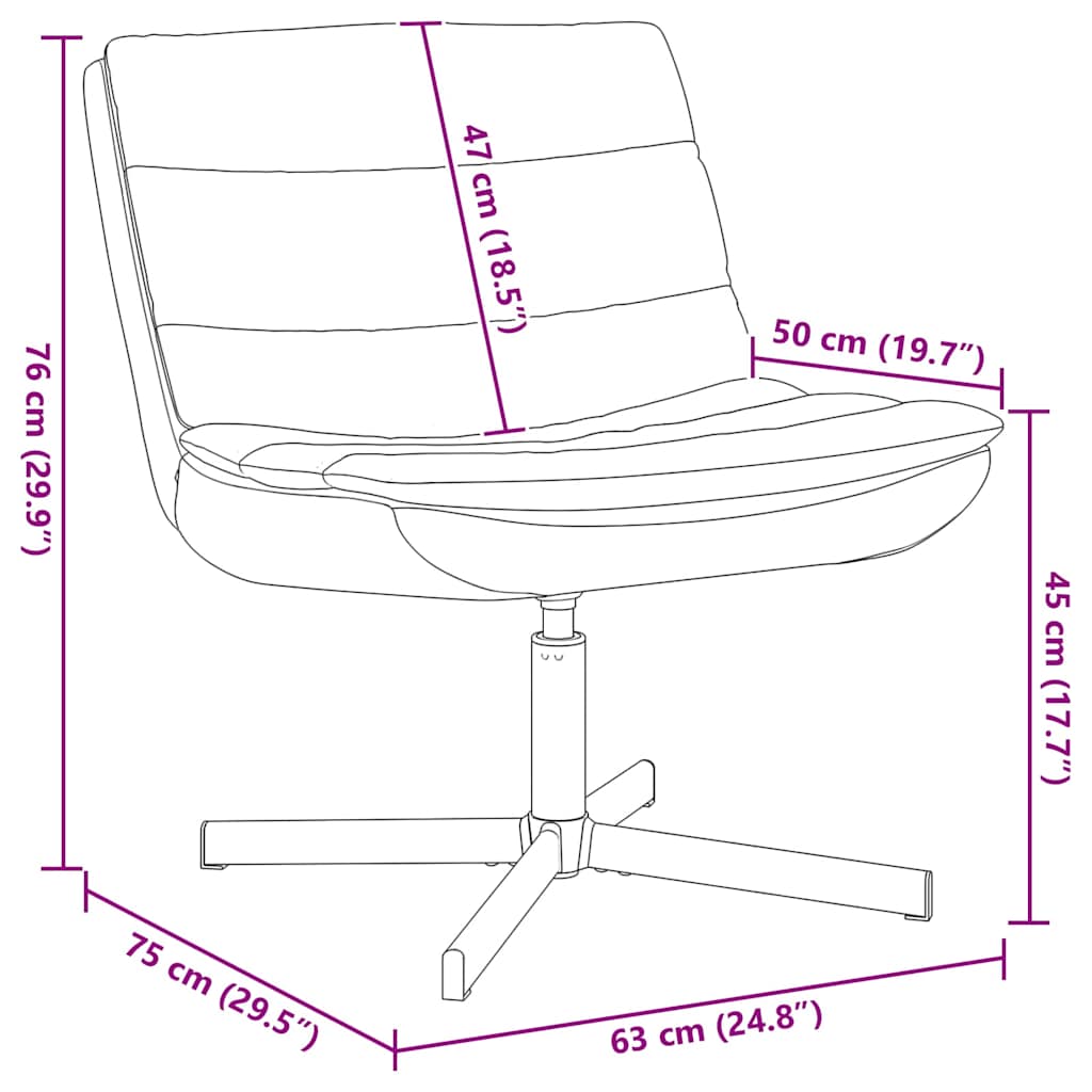 Cadeira giratória Vinho Vermelho 63 x 75 x 76 cm PU