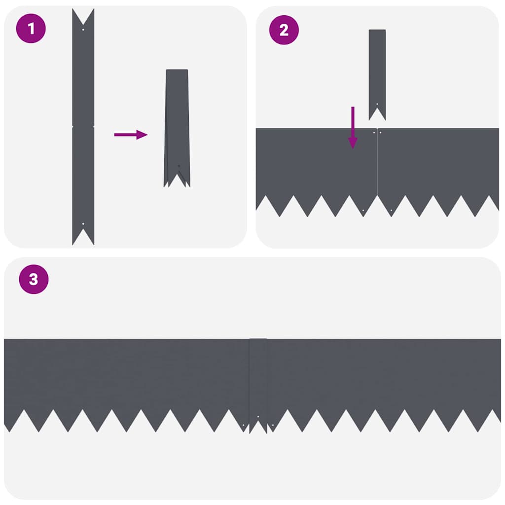 Delimitadores de relvado 50 pcs Antracite 100 x 0.5 x 20 cm Aço
