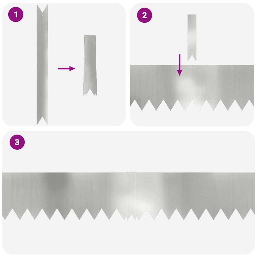 Acabamento para Gramado 50 pcs Prateado 100 x 0.05 x 20 cm