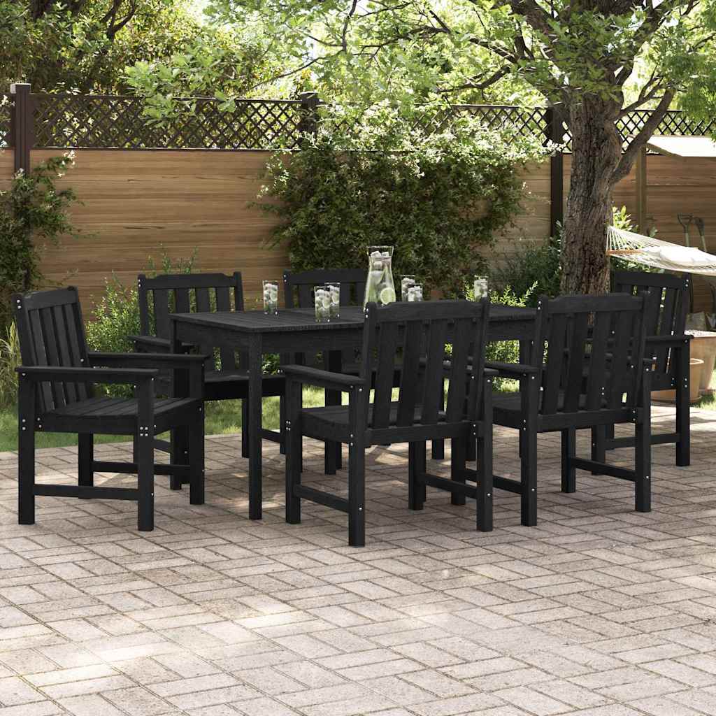 Cadeira de Jantar de Jardim 6 pcs Preto 65.5 x 55.5 x 88cm