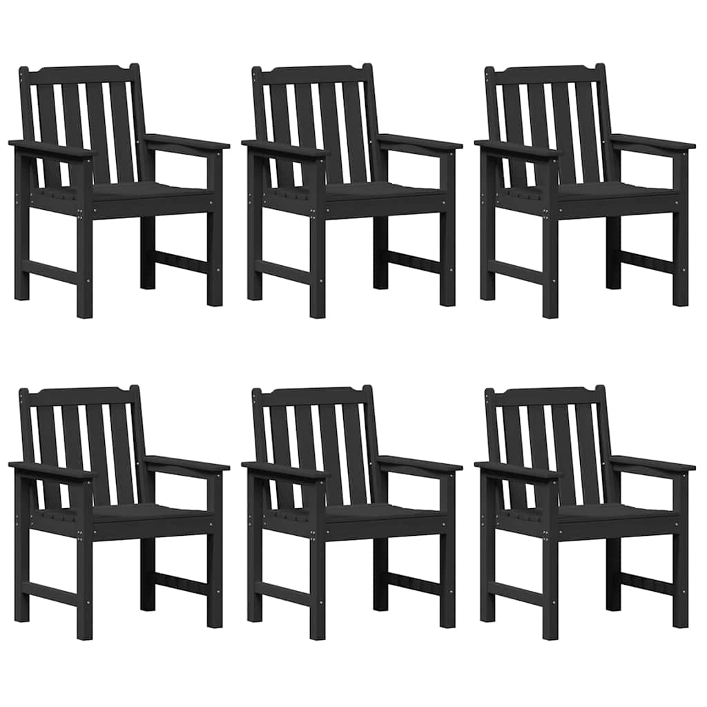 Cadeira de Jantar de Jardim 6 pcs Preto 65.5 x 55.5 x 88cm