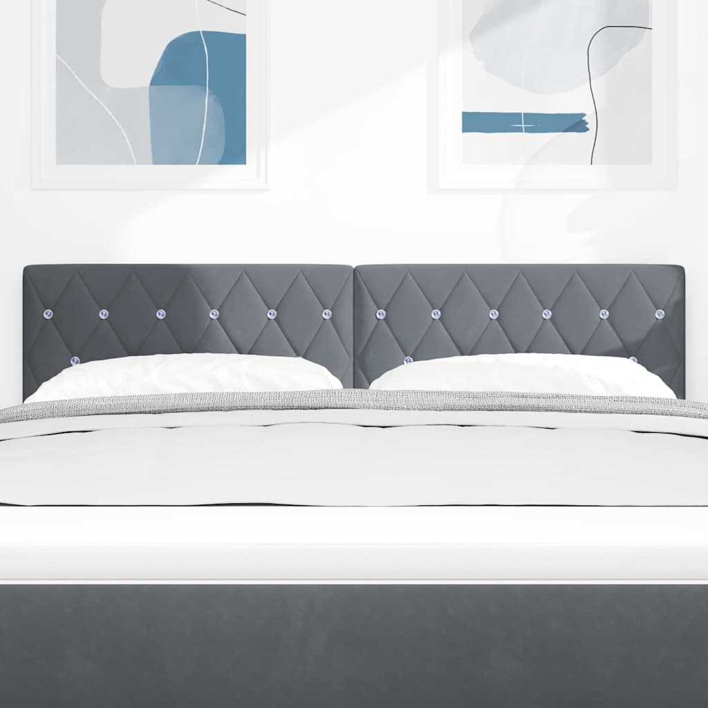 Cabeceira de Veludo Losangos Manual Cinza Escuro 160 cm Veludo