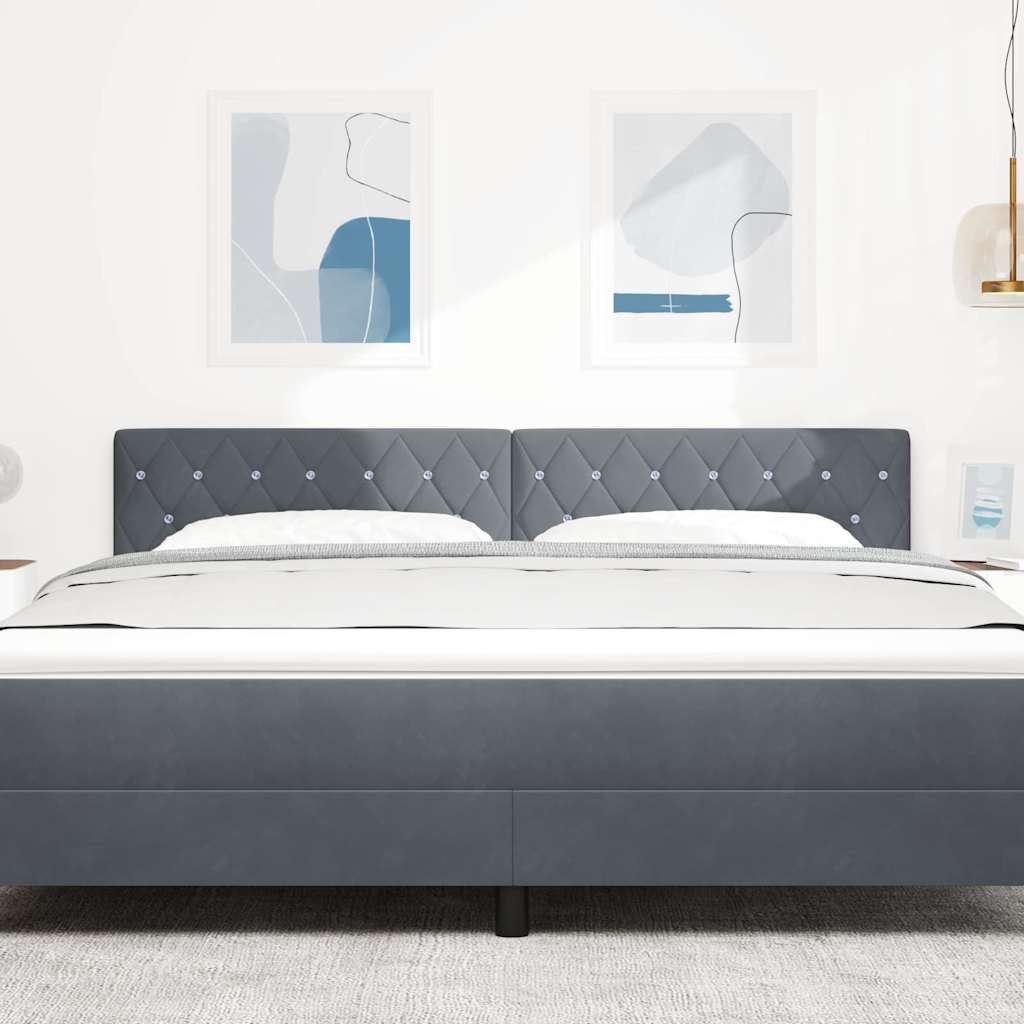 Cabeceira de Veludo Losangos Manual Cinza Escuro 180 cm Veludo