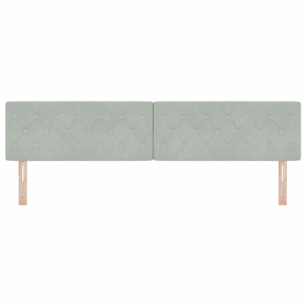 Cabeceira de Veludo Losangos Cinzento-claro 200 cm Veludo