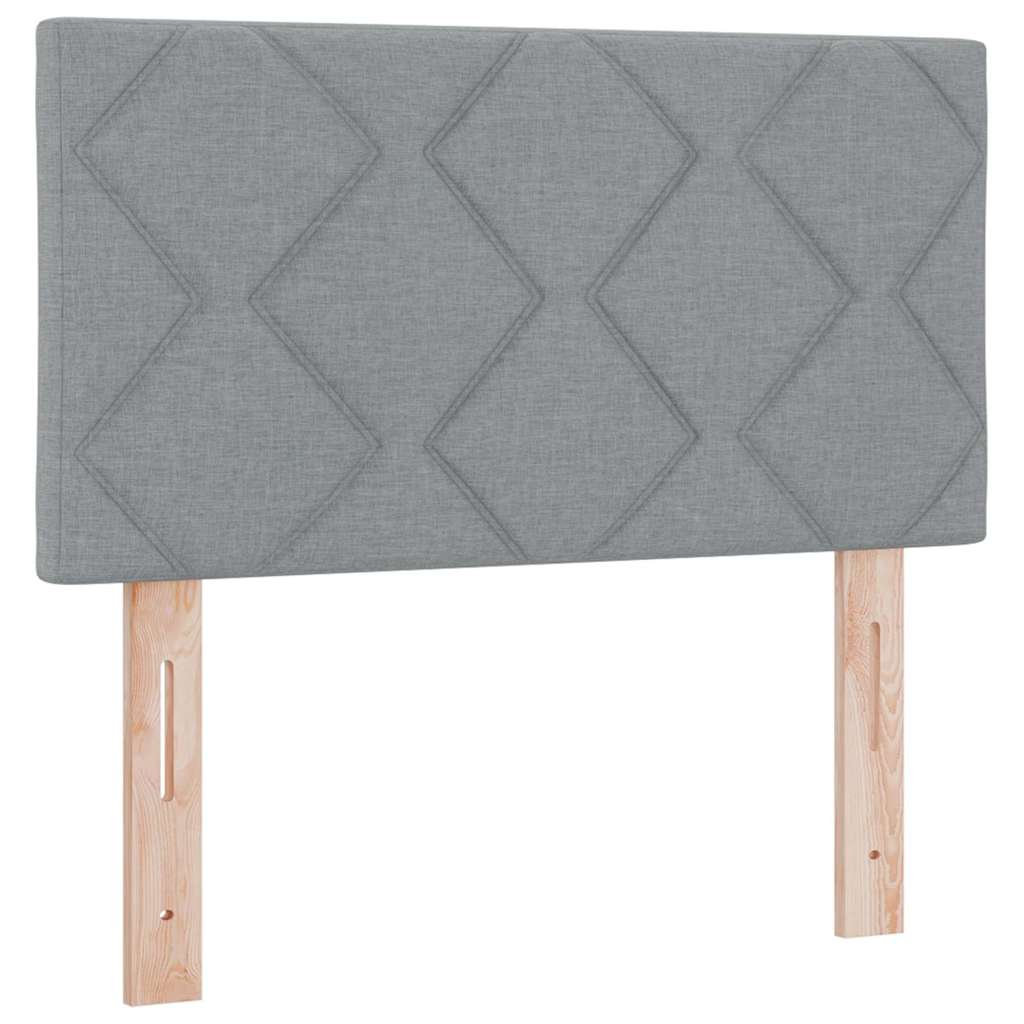 Cabeceira de Tecido Geométrico Cinzento-claro 80 cm tecido