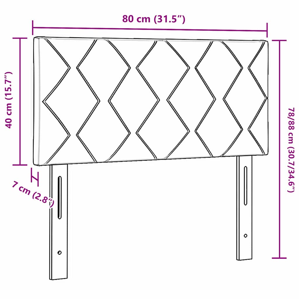 Cabeceira de Tecido Geométrico com cabeceira Preto 80 cm tecido