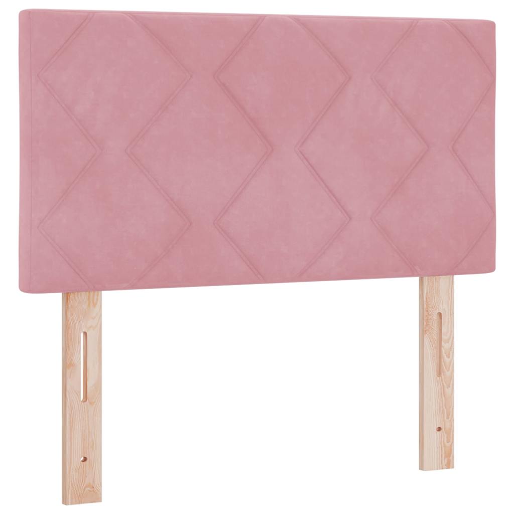 Cabeceira Montado na parede Geométrico Manual Rosa 80 cm Veludo