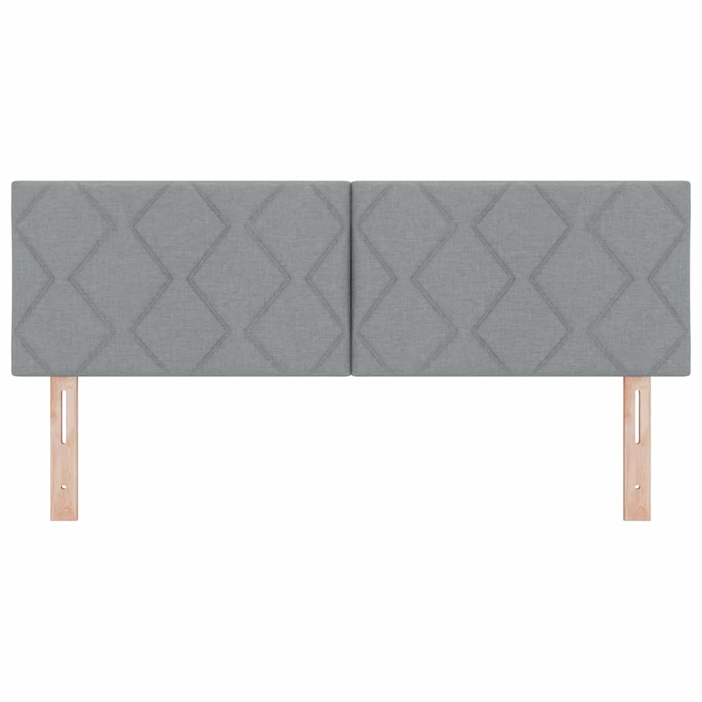 Cabeceira de Tecido Geométrico Cinzento-claro 144 cm tecido