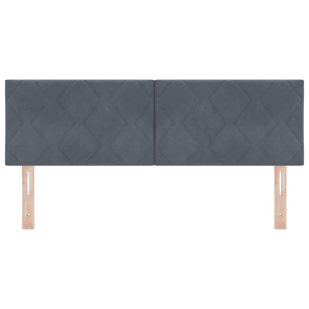 Cabeceira Montado na parede Cinzento escuro 144 cm Veludo