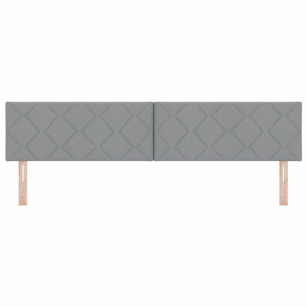 Cabeceira de Tecido Geométrico Cinzento-claro 200 cm tecido