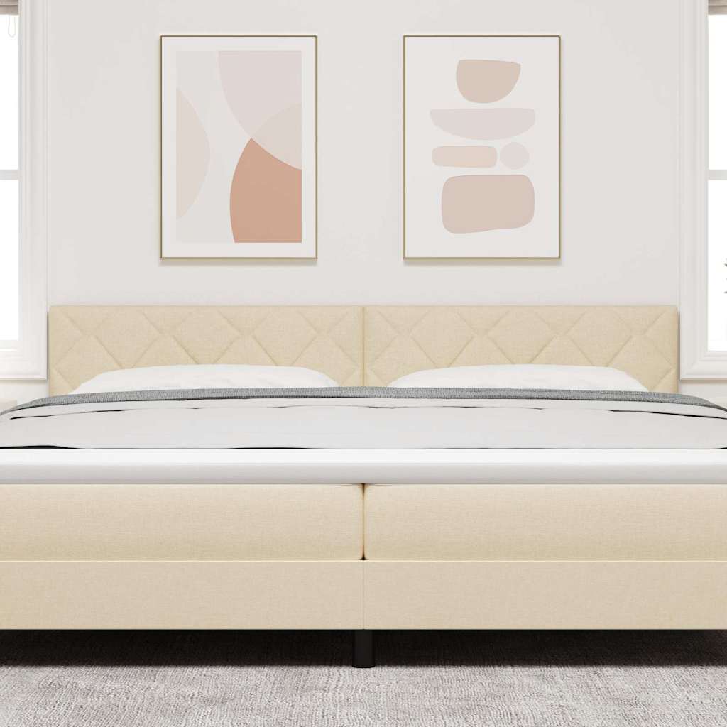 Cabeceira de Tecido Geométrico Creme 200 cm tecido