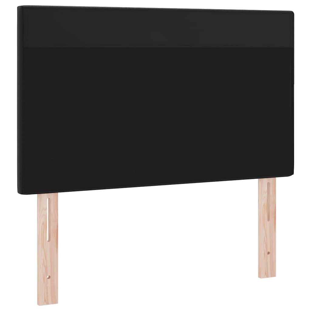 Cabeceira com luzes de tira LED com cabeceira Preto 90 cm PVC