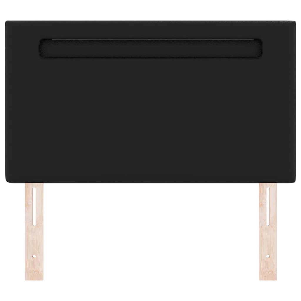 Cabeceira com luzes de tira LED com cabeceira Preto 90 cm PVC