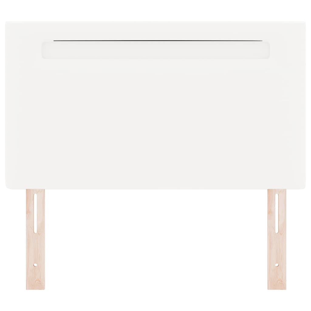 Cabeceira com luzes de tira LED com cabeceira Branco 90 cm PVC