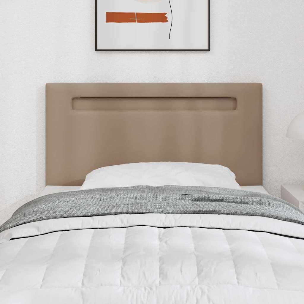 Cabeceira com luzes de tira LED Manual Cappuccino 90 cm PVC