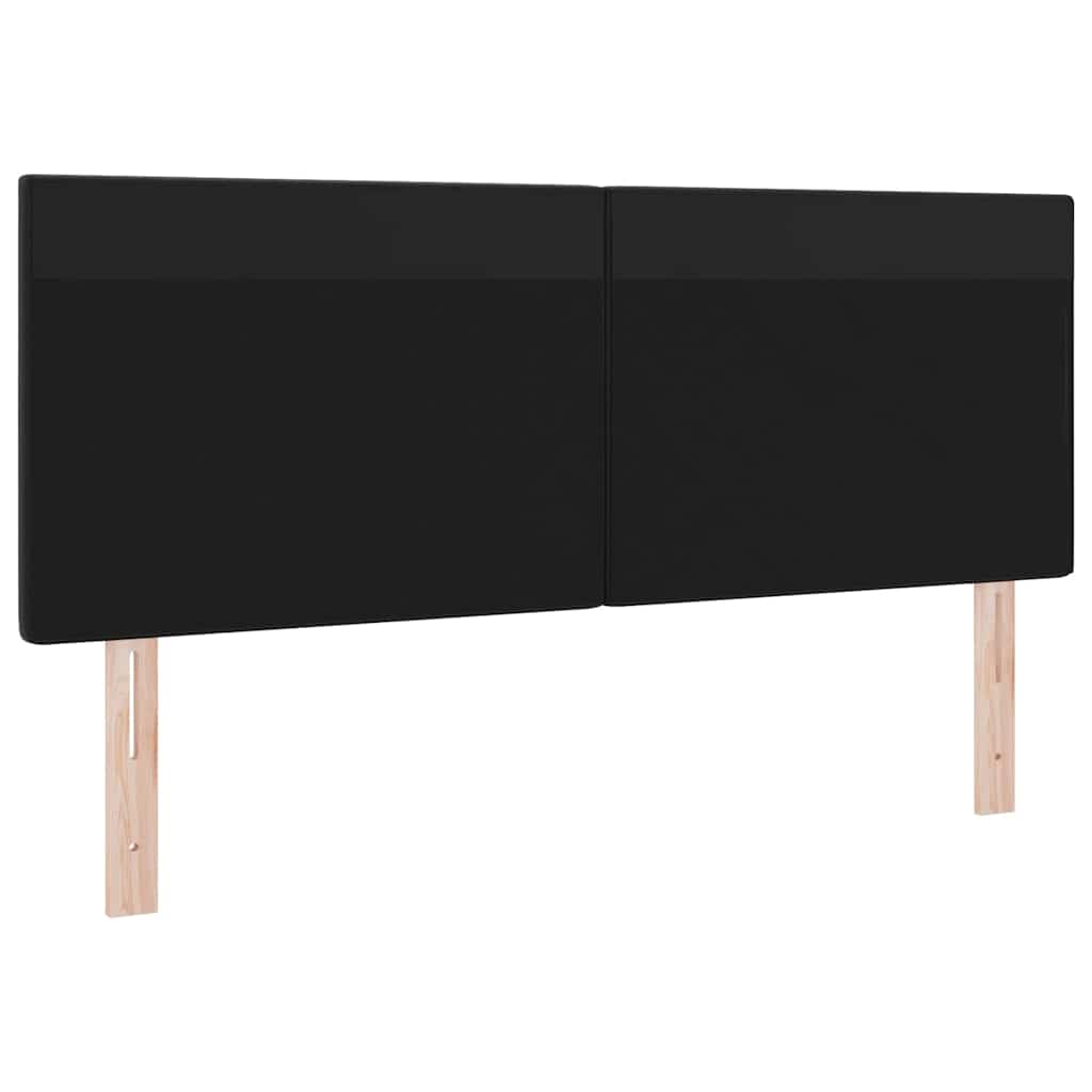 Cabeceira com luzes de tira LED com cabeceira Preto 144 cm PVC