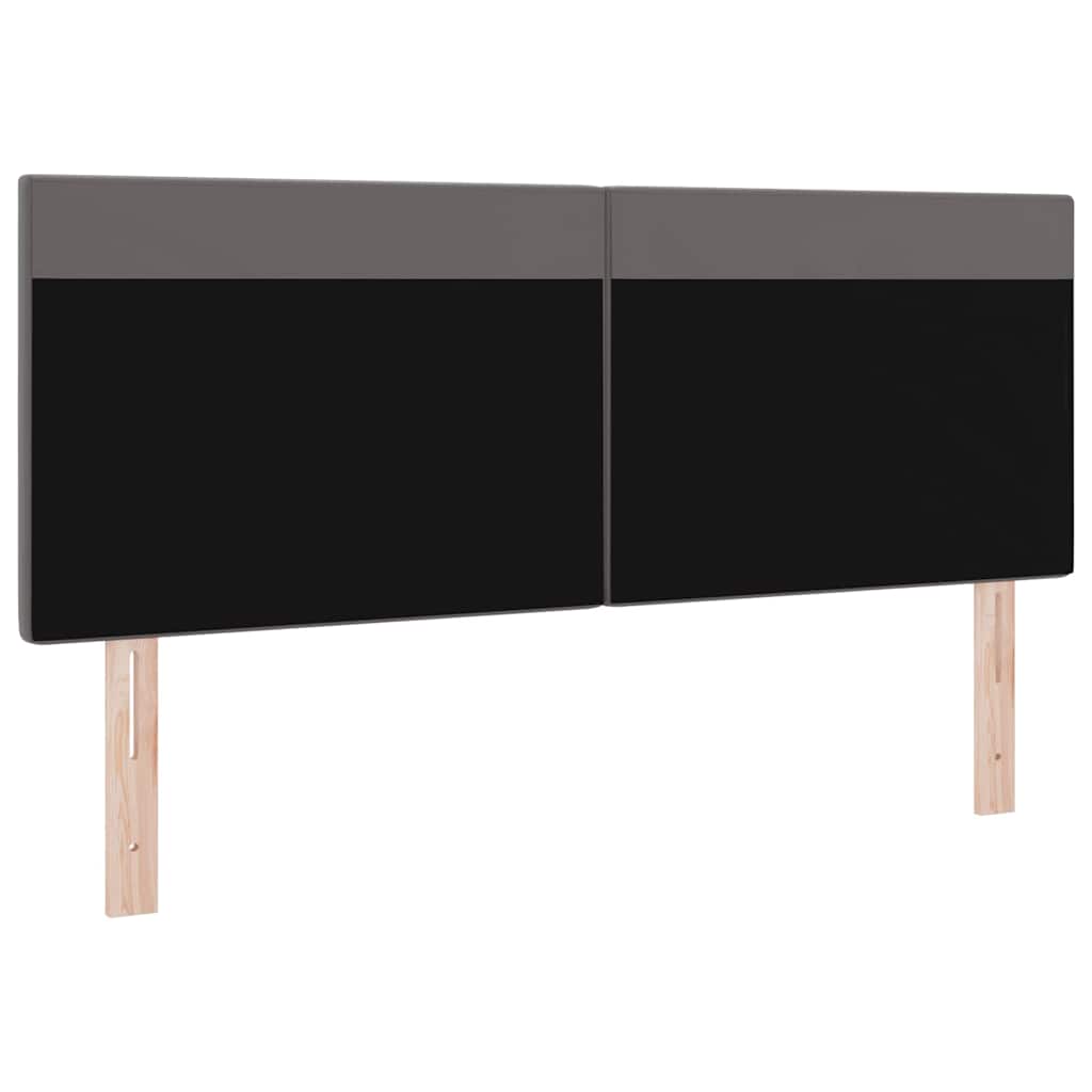 Cabeceira com luzes de tira LED Manual Cinzeto 144 cm PVC