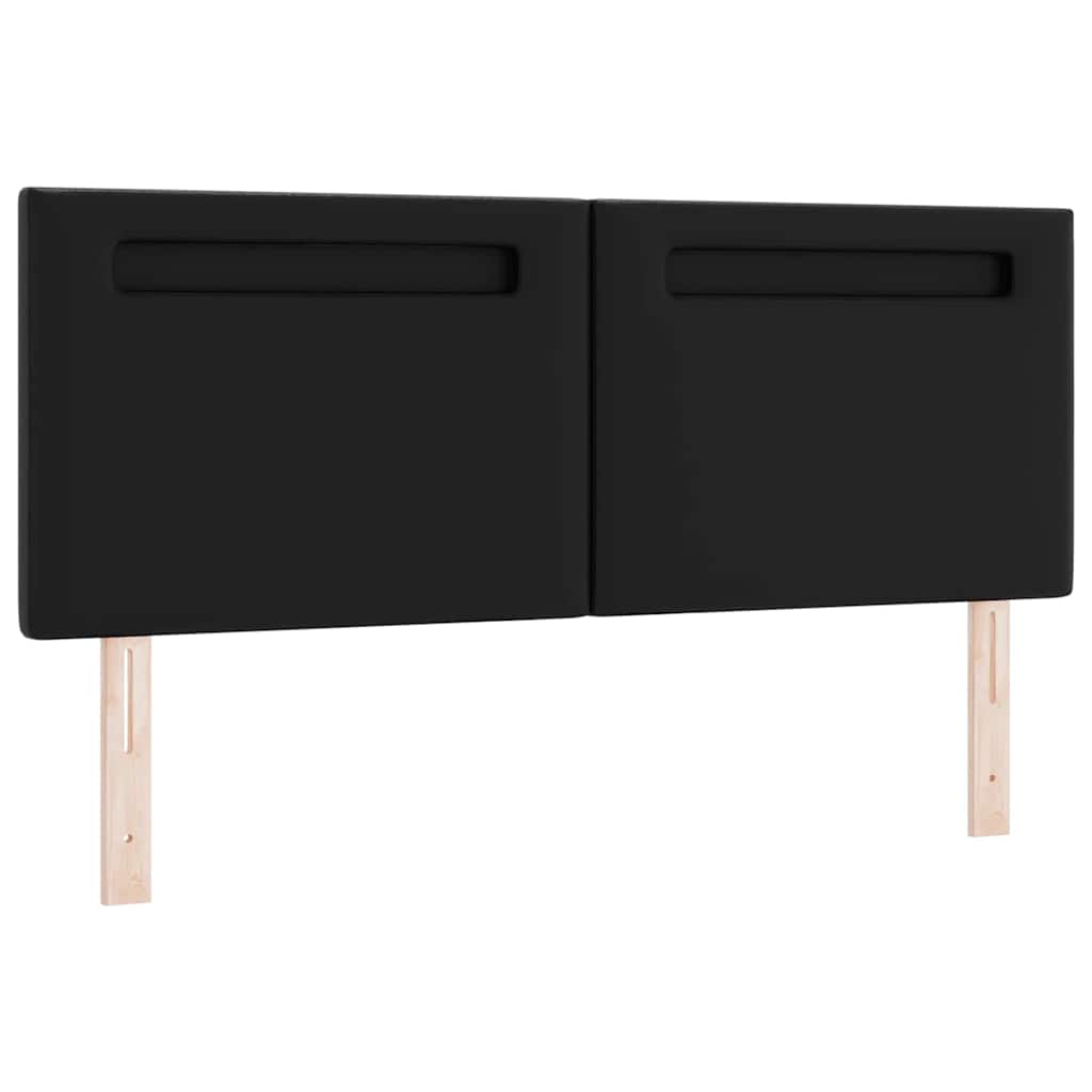 Cabeceira com luzes de tira LED com cabeceira Preto 160 cm PVC