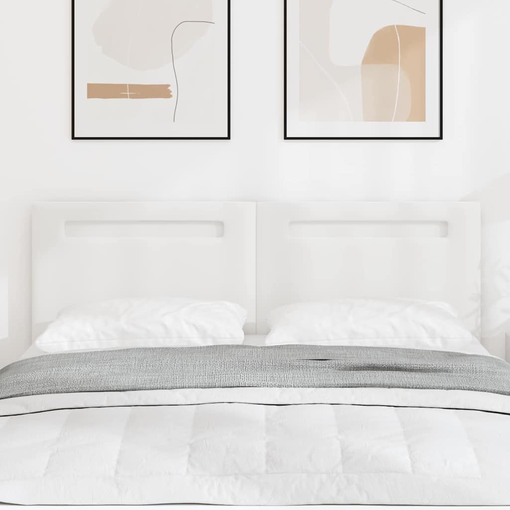 Cabeceira com luzes de tira LED com cabeceira Branco 160 cm PVC