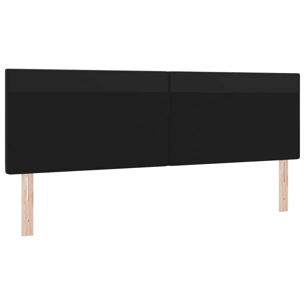 Cabeceira com luzes de tira LED com cabeceira Preto 180 cm PVC