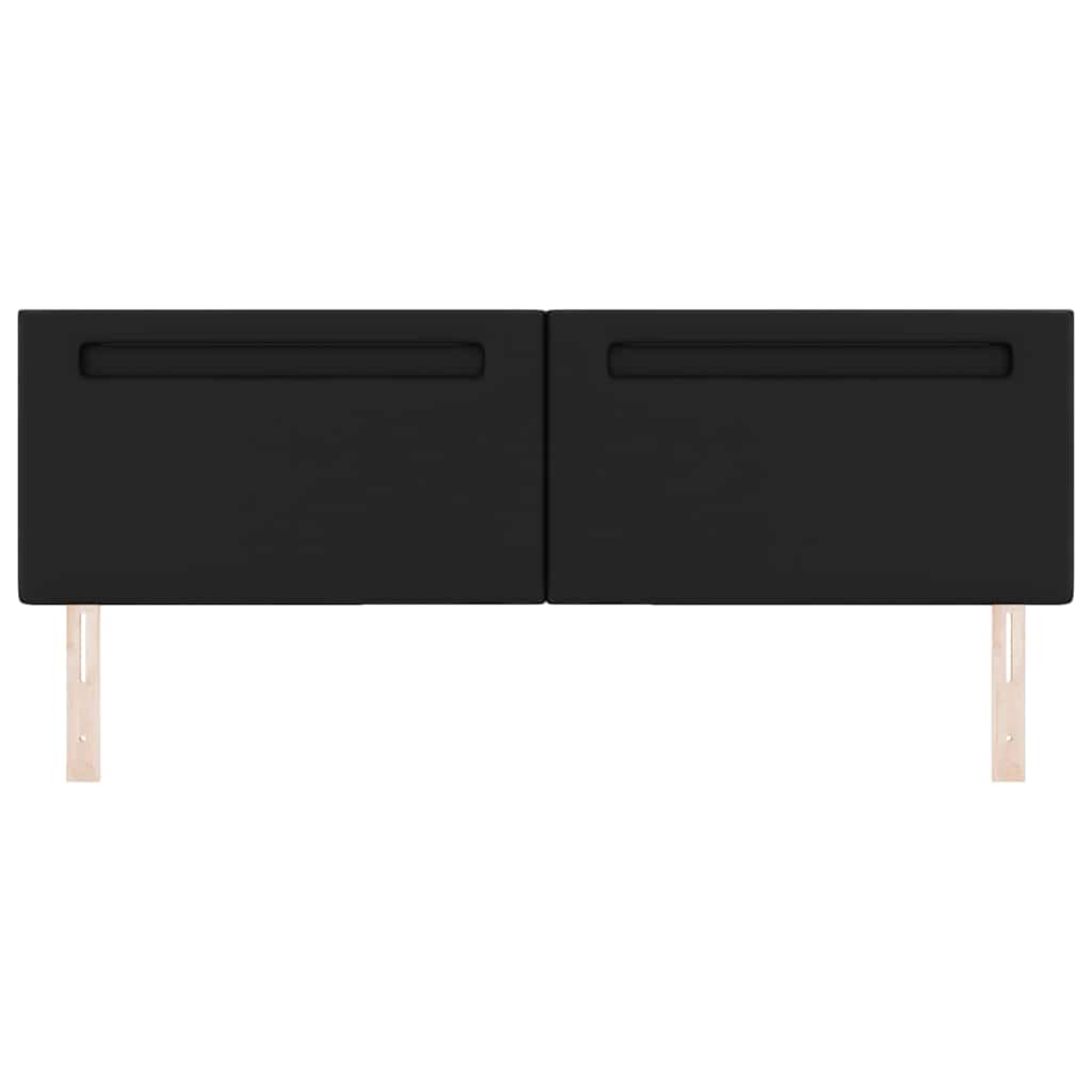 Cabeceira com luzes de tira LED com cabeceira Preto 180 cm PVC