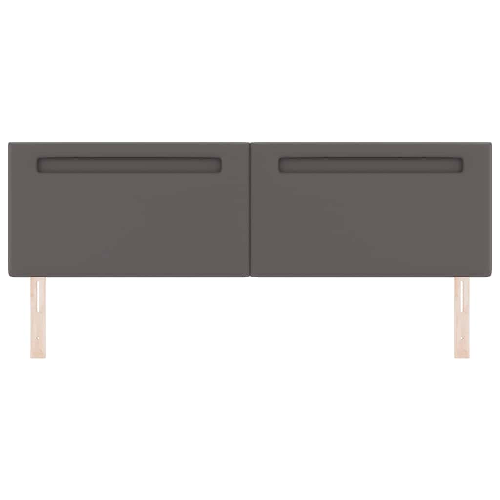 Cabeceira com luzes de tira LED Manual Cinzeto 180 cm PVC