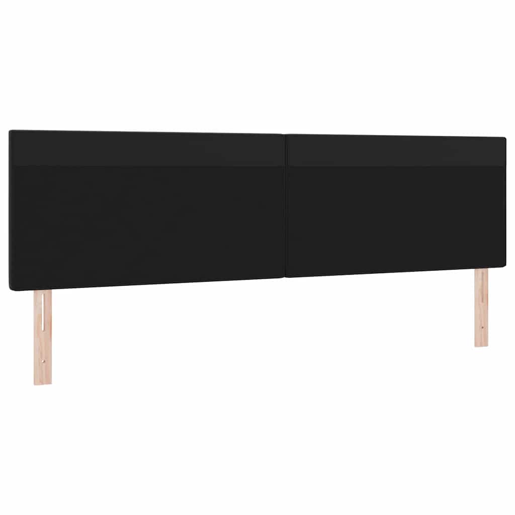 Cabeceira com luzes de tira LED com cabeceira Preto 200 cm PVC
