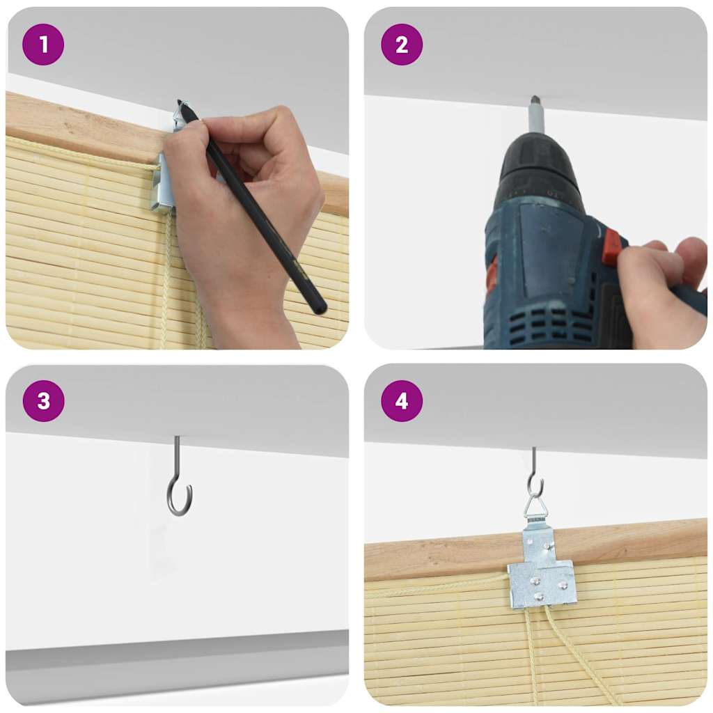 Persianas e Sombras de Janela Outros Manual Natural Bambu