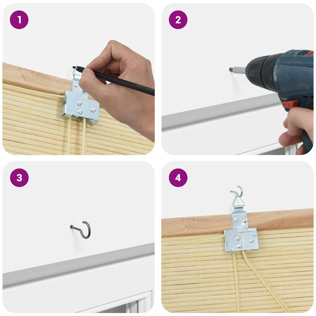 Persianas e Sombras de Janela Outros Manual Natural Bambu