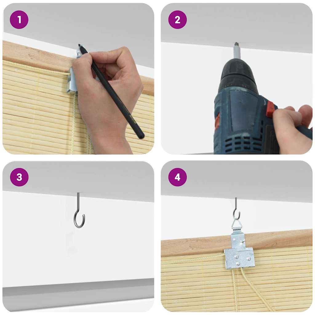 Persianas e Sombras de Janela Outros Manual Natural Bambu