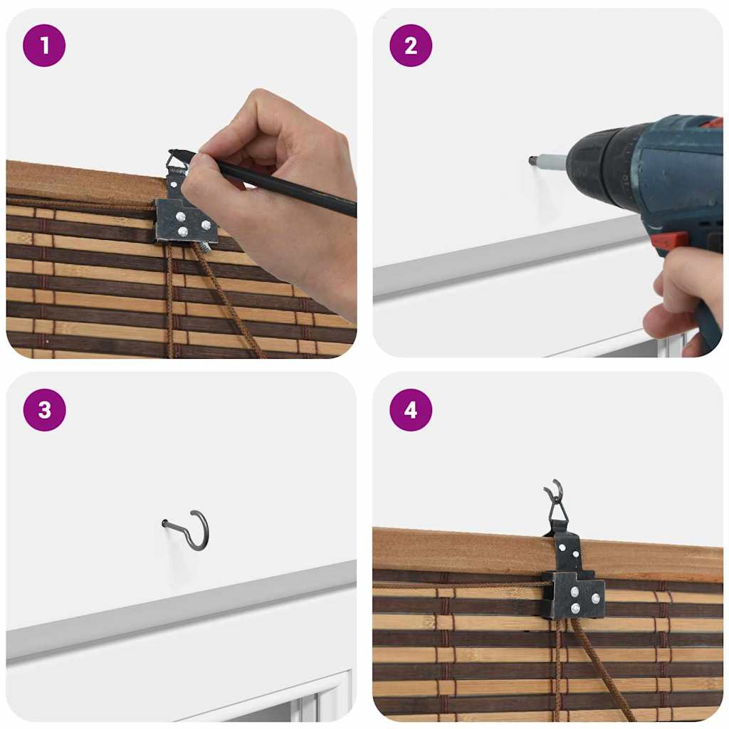 Persiana de Janela Geométrico Castanho 60 x 160 cm Bambu