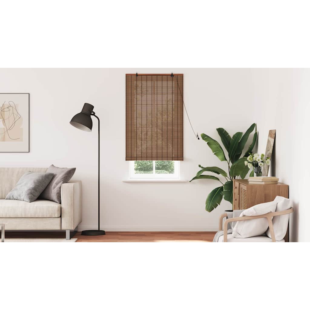 Persiana de Janela Geométrico Castanho 80 x 220 cm Bambu