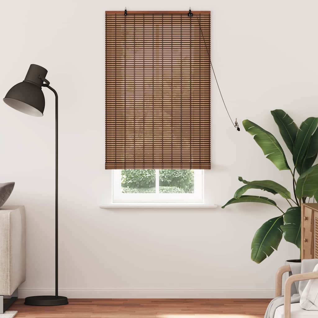 Persiana de Janela Geométrico Castanho 90 x 220 cm Bambu