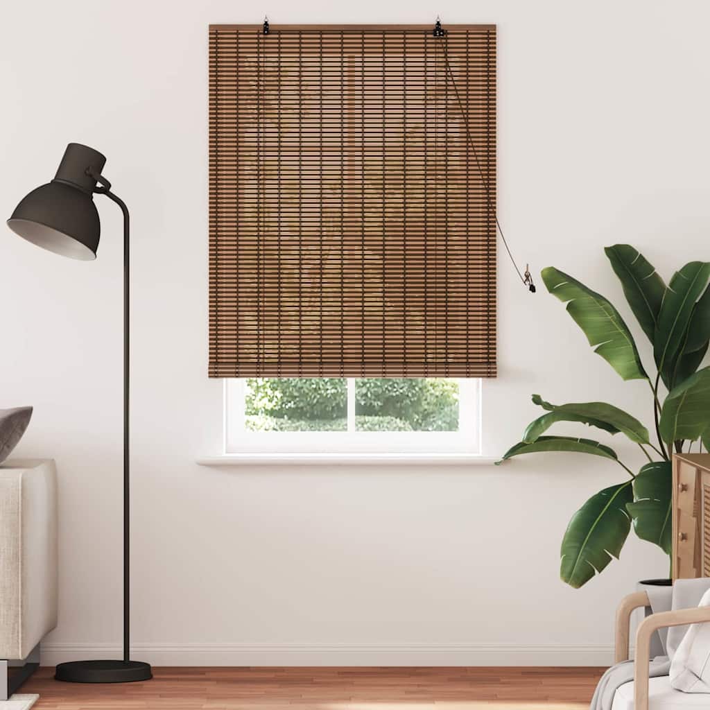 Persiana de Janela Geométrico Castanho 120 x 220 cm Bambu
