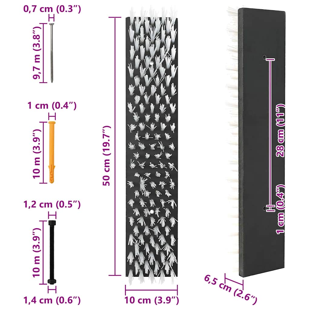 Escovas para Gado Preto e Branco 50 x 10 x 6,5 cm