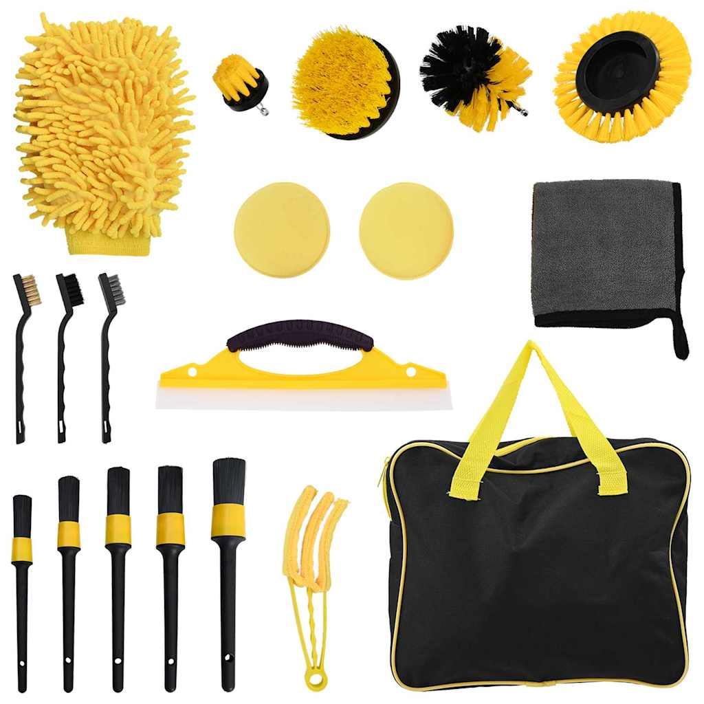 Conjunto de Escovas para Limpeza de Carro 19 pcs Multi Cor na