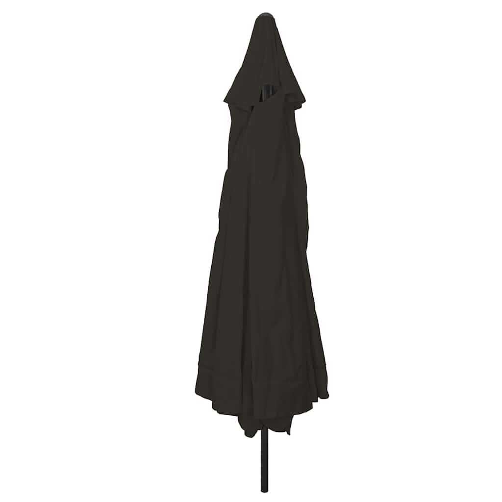 Guarda-sol de Jardim Preto 395 x 395 x 245 cm Poliéster e Aço