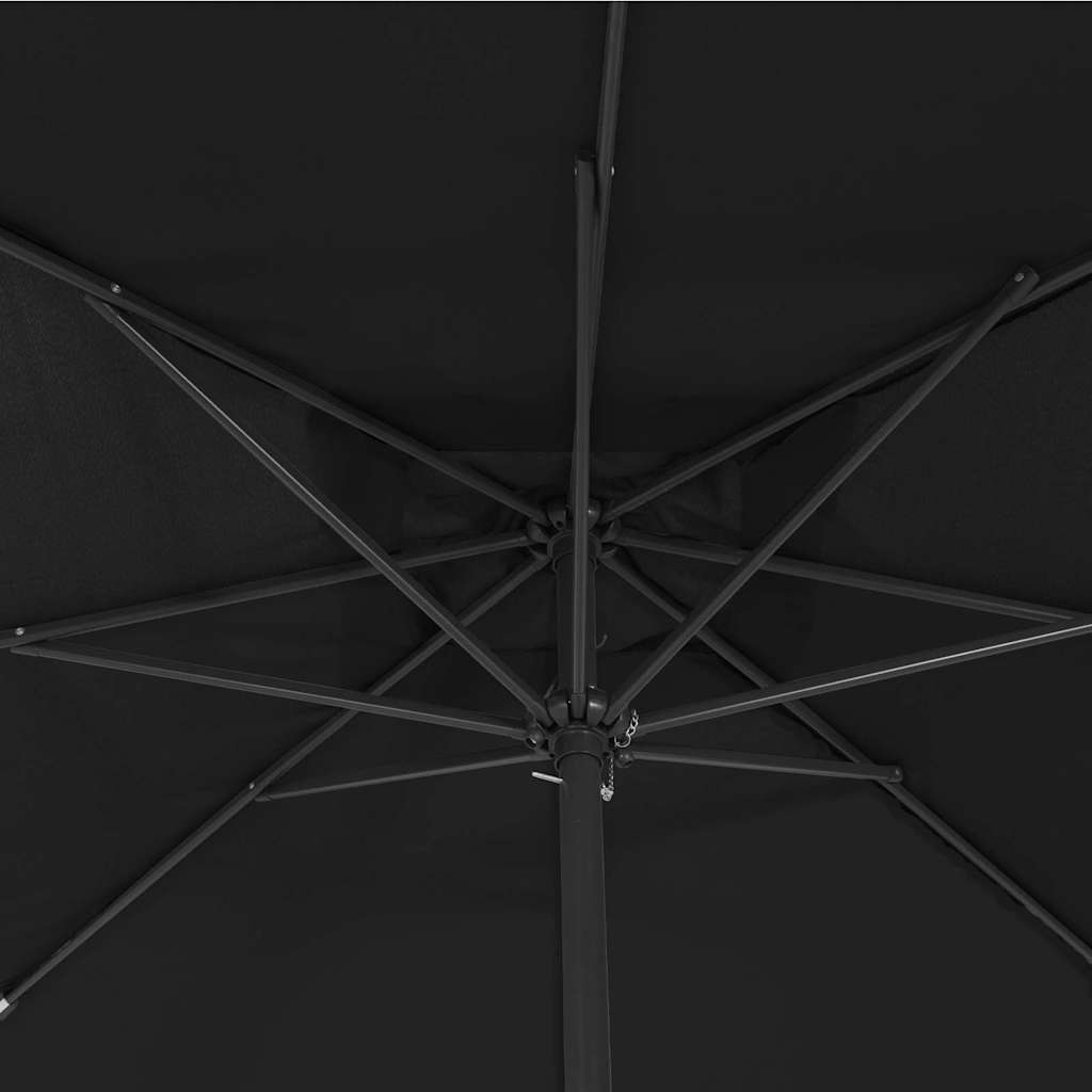 Guarda-sol de Jardim Preto 295 x 295 x 245 cm Poliéster e Aço